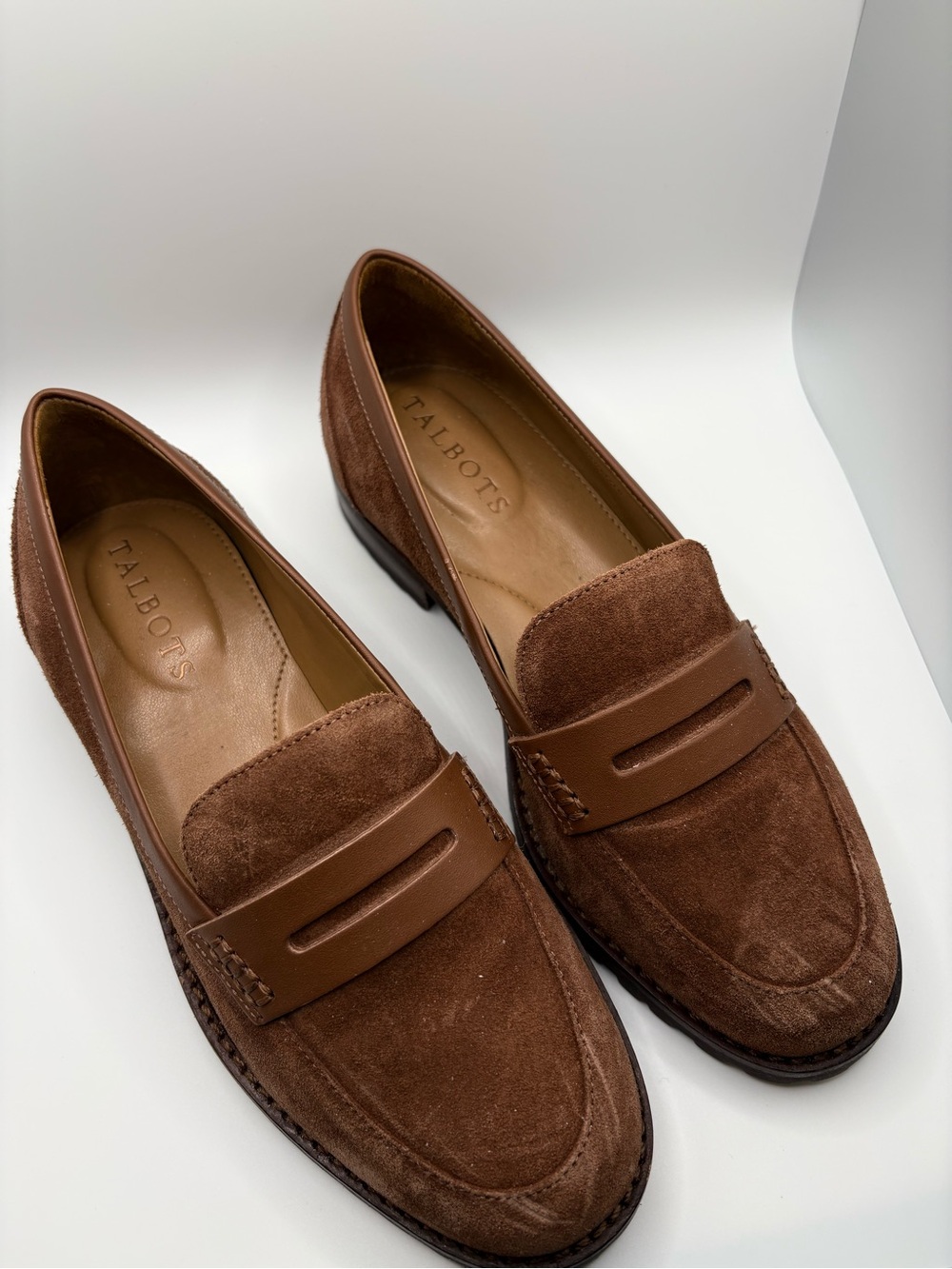 Talbots Brown Suede Penny Loafers